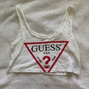 GUESS x Pacsun Classic Ribbed Cropped Tank Top